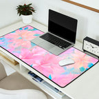 Unicorn Garden, Iridescent Holographic Soft Pastel Gradient, Yoga Meditation Mindfulness Spiritual, Eclectic Pink Botanical Nature Plants Forest Graphic Design Pattern Desk Mat Gallery Image 2