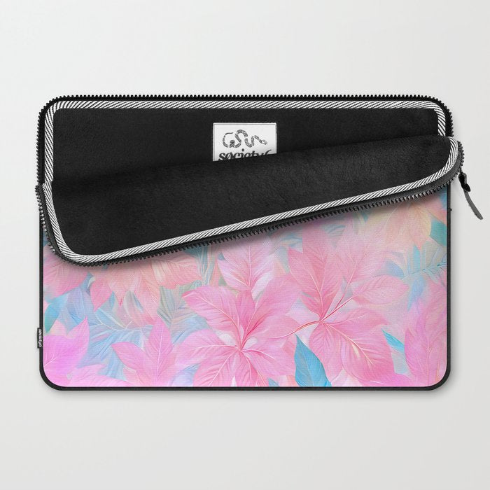 Unicorn Garden, Iridescent Holographic Soft Pastel Gradient, Yoga Meditation Mindfulness Spiritual, Eclectic Pink Botanical Nature Plants Forest Graphic Design Pattern Laptop Sleeve Gallery Image 2