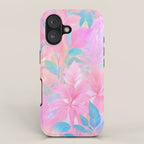 Unicorn Garden, Iridescent Holographic Soft Pastel Gradient, Yoga Meditation Mindfulness Spiritual, Eclectic Pink Botanical Nature Plants Forest Graphic Design Pattern iPhone Case Gallery Image 1