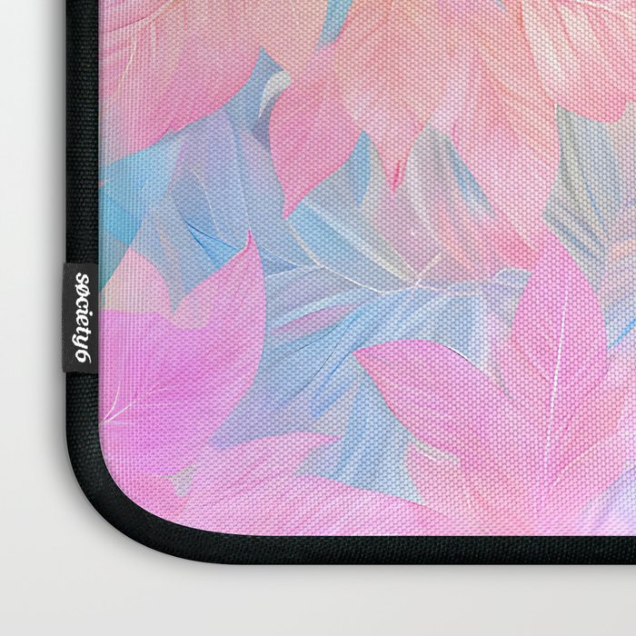 Unicorn Garden, Iridescent Holographic Soft Pastel Gradient, Yoga Meditation Mindfulness Spiritual, Eclectic Pink Botanical Nature Plants Forest Graphic Design Pattern Laptop Sleeve Gallery Image 3