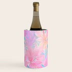 Unicorn Garden, Iridescent Holographic Soft Pastel Gradient, Yoga Meditation Mindfulness Spiritual, Eclectic Pink Botanical Nature Plants Forest Graphic Design Pattern Wine Chiller Gallery Image 3