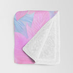 Unicorn Garden, Iridescent Holographic Soft Pastel Gradient, Yoga Meditation Mindfulness Spiritual, Eclectic Pink Botanical Nature Plants Forest Graphic Design Pattern Throw Blanket Gallery Image 3