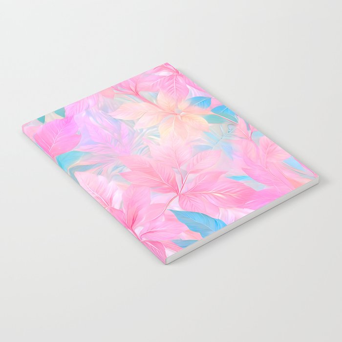Unicorn Garden, Iridescent Holographic Soft Pastel Gradient, Yoga Meditation Mindfulness Spiritual, Eclectic Pink Botanical Nature Plants Forest Graphic Design Pattern Notebook Gallery Image 2