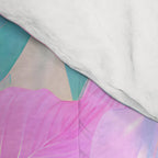 Unicorn Garden, Iridescent Holographic Soft Pastel Gradient, Yoga Meditation Mindfulness Spiritual, Eclectic Pink Botanical Nature Plants Forest Graphic Design Pattern Comforter Gallery Image 4