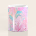 Unicorn Garden, Iridescent Holographic Soft Pastel Gradient, Yoga Meditation Mindfulness Spiritual, Eclectic Pink Botanical Nature Plants Forest Graphic Design Pattern Coffee Mug Gallery Image 4