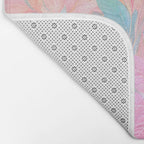 Unicorn Garden, Iridescent Holographic Soft Pastel Gradient, Yoga Meditation Mindfulness Spiritual, Eclectic Pink Botanical Nature Plants Forest Graphic Design Pattern Bath Mat Gallery Image 2