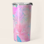 Unicorn Garden, Iridescent Holographic Soft Pastel Gradient, Yoga Meditation Mindfulness Spiritual, Eclectic Pink Botanical Nature Plants Forest Graphic Design Pattern Travel Mug Gallery Image 2