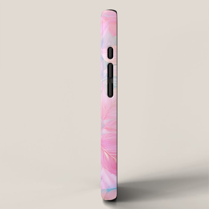 Unicorn Garden, Iridescent Holographic Soft Pastel Gradient, Yoga Meditation Mindfulness Spiritual, Eclectic Pink Botanical Nature Plants Forest Graphic Design Pattern iPhone Case Gallery Image 2