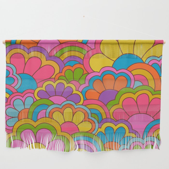 Retro Rainbow Flower Pattern Wall Hanging Gallery Image 1