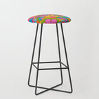 Retro Rainbow Flower Pattern Stool Gallery Image 1