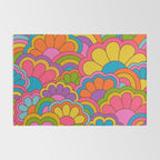 Retro Rainbow Flower Pattern Rug Gallery Image 2