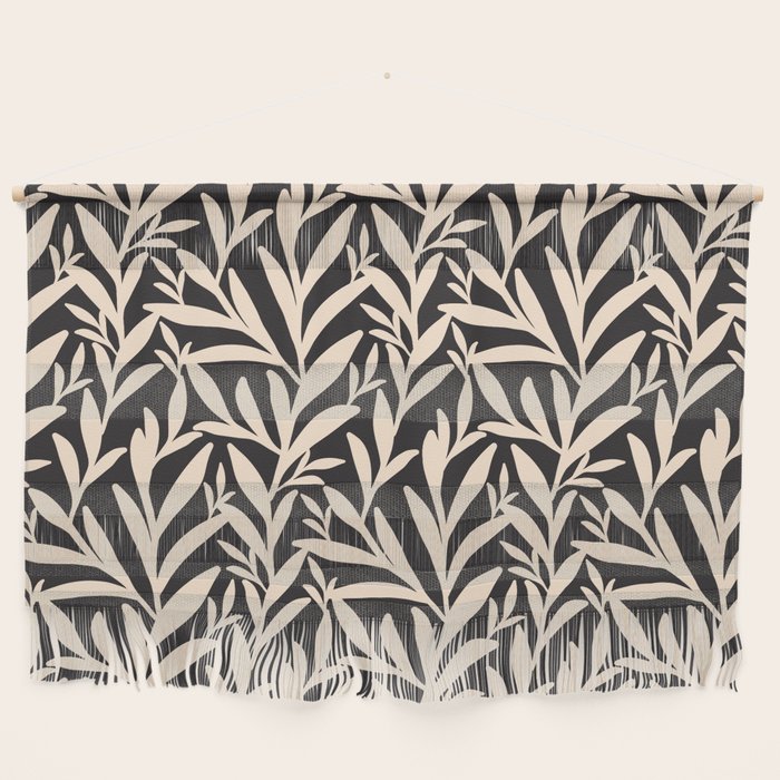 Black and White Leaves 2  Wall Hanging Gallery Image 1