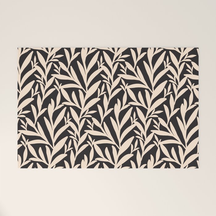 Black and White Leaves 2  Welcome Mat Gallery Image 1