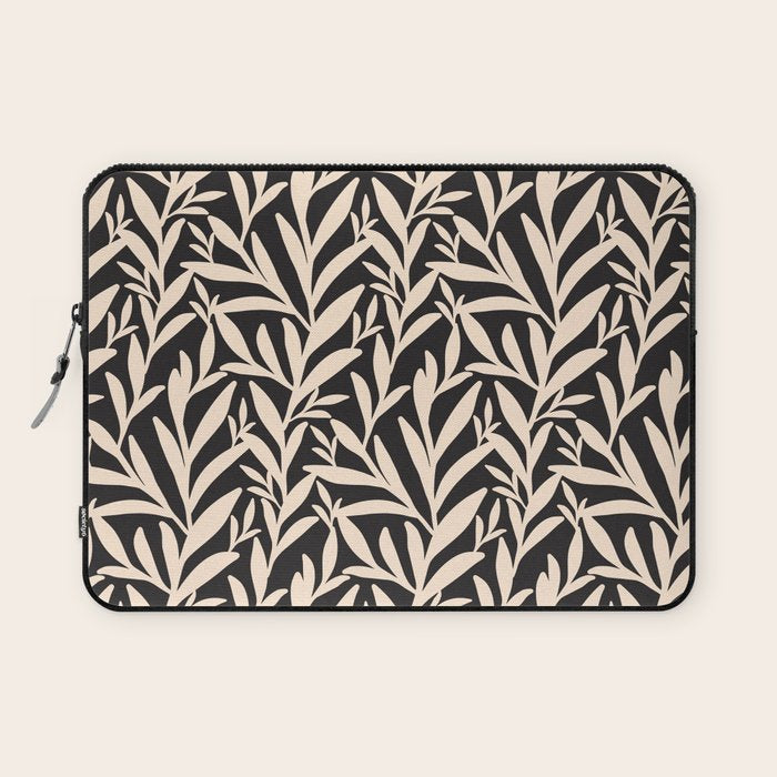 Black and White Leaves 2  Laptop Sleeve Gallery Image 1