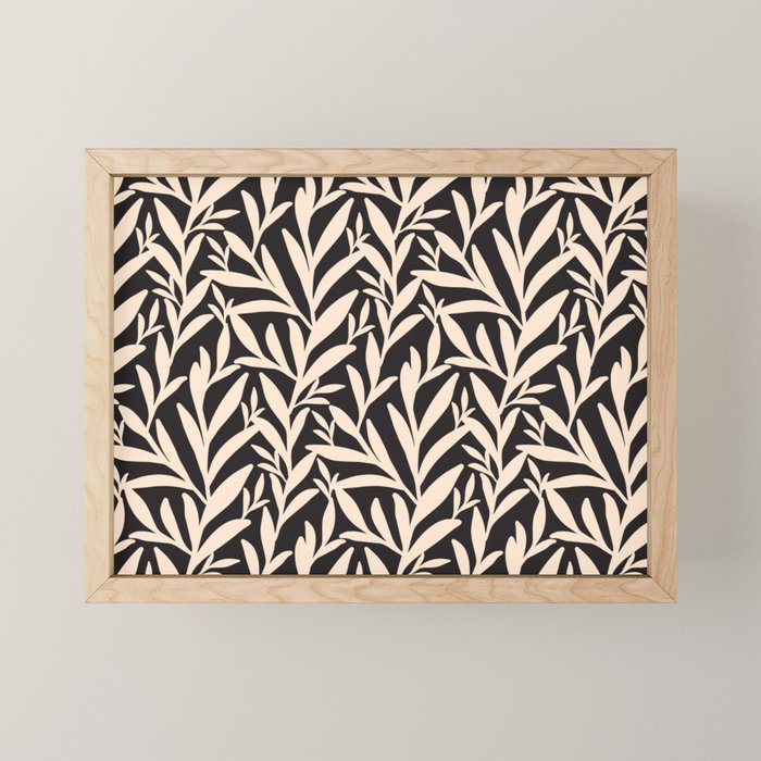 Black and White Leaves 2  Mini Art Print Gallery Image 1