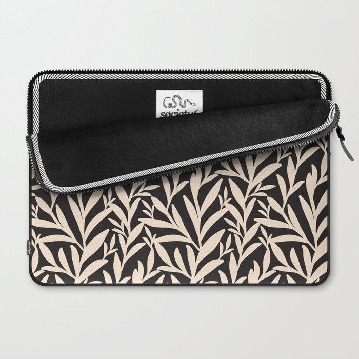 Black and White Leaves 2  Laptop Sleeve Gallery Image 2