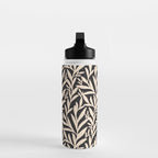 Black and White Leaves 2  Water Bottle Gallery Image 3