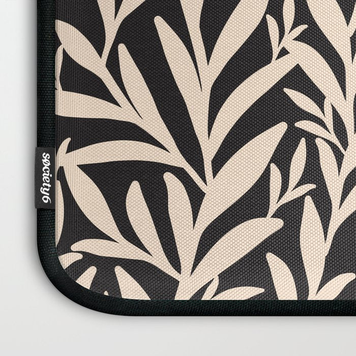 Black and White Leaves 2  Laptop Sleeve Gallery Image 3