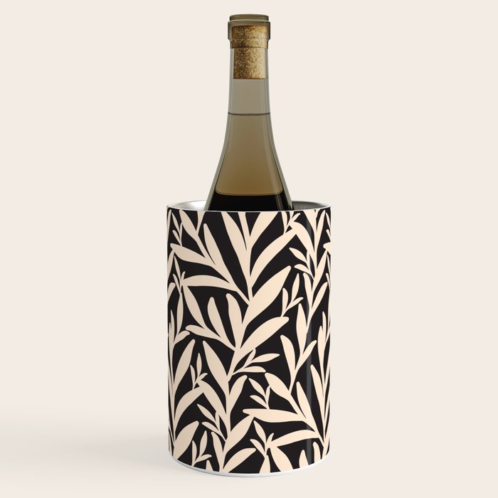 Black and White Leaves 2  Wine Chiller Gallery Image 3