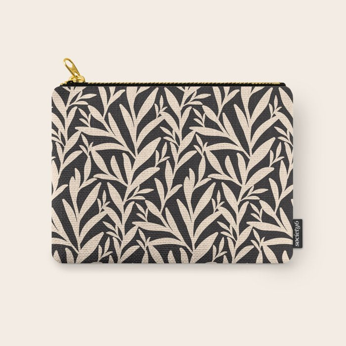 Black and White Leaves 2  Carry All Pouch Gallery Image 1