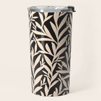 Black and White Leaves 2  Travel Mug Gallery Image 2