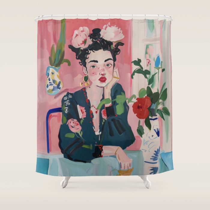 Dreamy Muse in Bloom  Shower Curtain Gallery Image 1