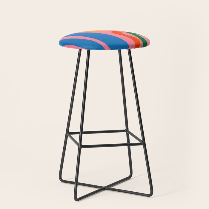 Colorful Abstract Kwaito Pattern Stool Gallery Image 1
