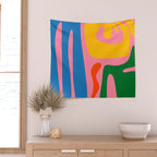 Colorful Abstract Kwaito Pattern Wall Tapestry Gallery Image 2