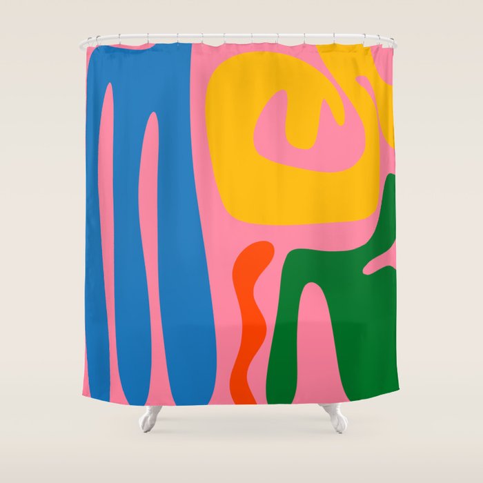 Colorful Abstract Kwaito Pattern Shower Curtain Gallery Image 1