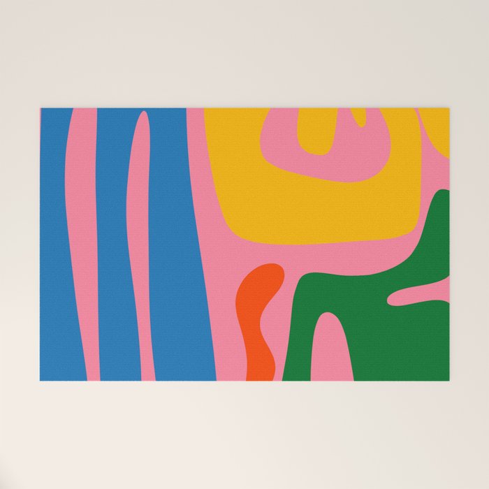 Colorful Abstract Kwaito Pattern Welcome Mat Gallery Image 1