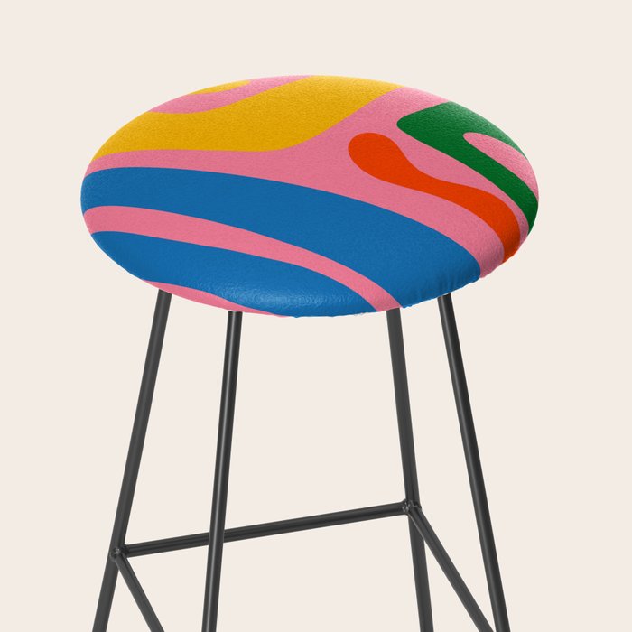 Colorful Abstract Kwaito Pattern Stool Gallery Image 2