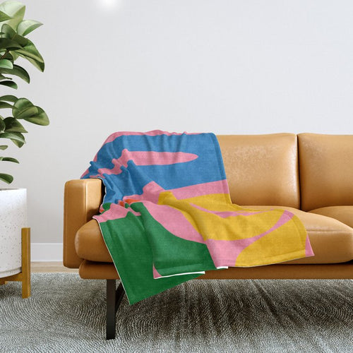 Colorful Abstract Kwaito Pattern Throw Blanket Gallery Image 1