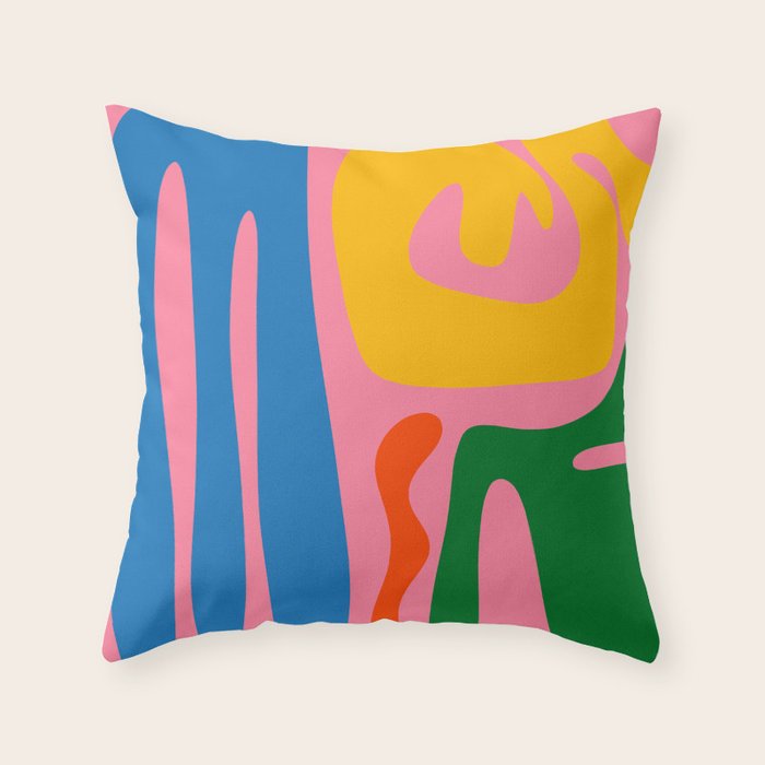 Colorful Abstract Kwaito Pattern Throw Pillow Gallery Image 1
