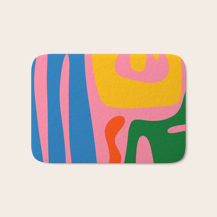 Colorful Abstract Kwaito Pattern Bath Mat Gallery Image 1