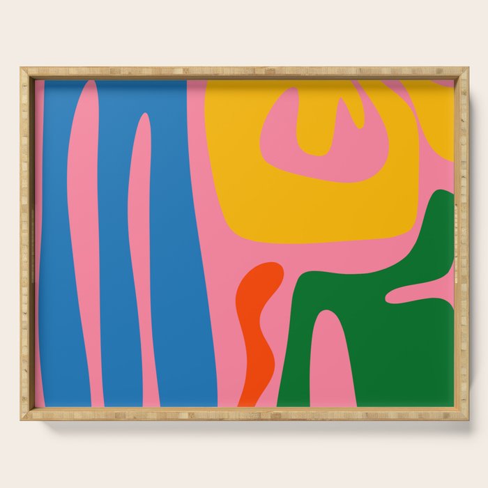 Colorful Abstract Kwaito Pattern Serving Tray Gallery Image 1