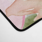 Festive, Floral Watercolor Rose Bouquet, Green and Pink Desk Mat Gallery Image 4