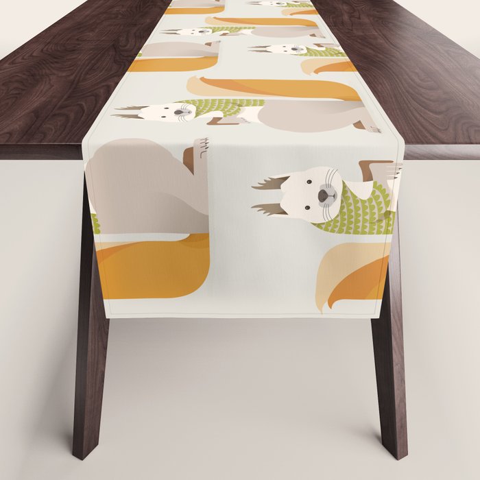 Whimsical Red Squirrel Table Runner Gallery Image 1