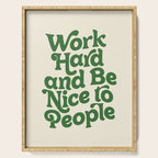 Work Hard and Be Nice to People typography in green Serving Tray Gallery Image 1