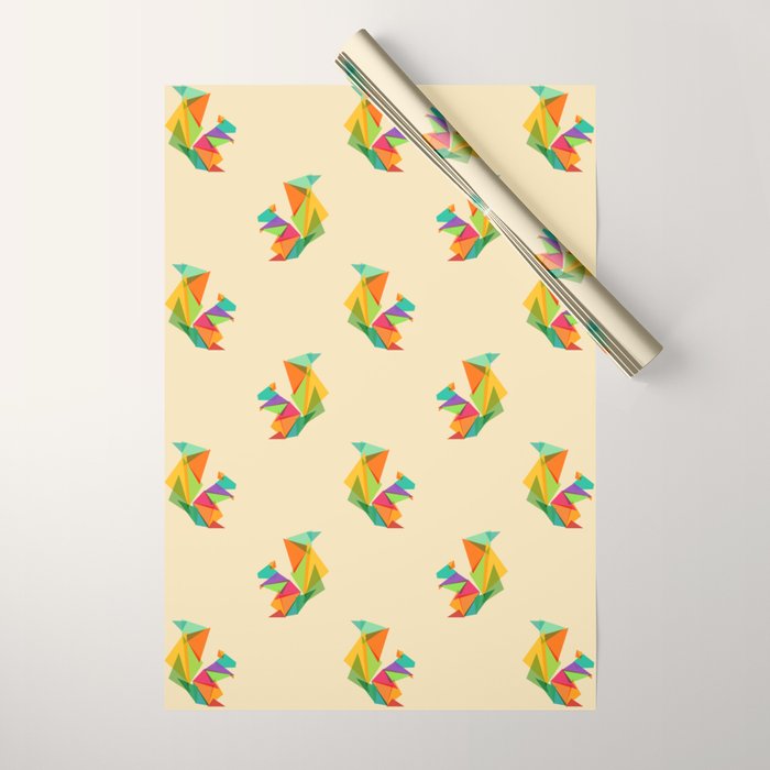 Fractal geometric Squirrel Wrapping Paper Gallery Image 1