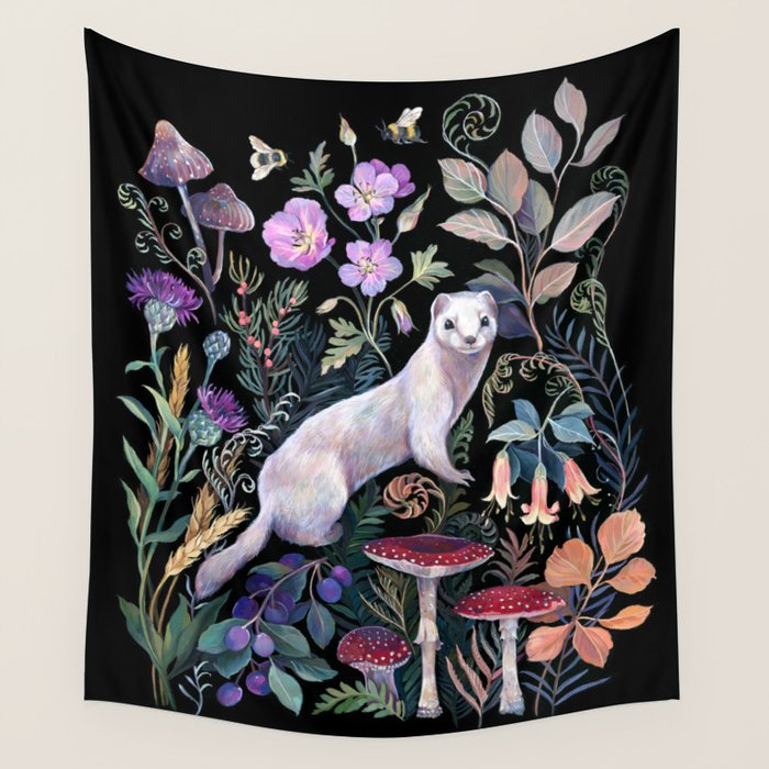 White Ermine Wall Tapestry Gallery Image 1