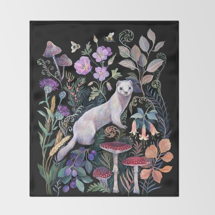 White Ermine Throw Blanket Gallery Image 2