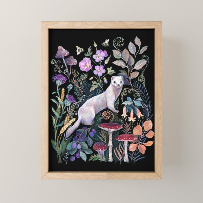 White Ermine Mini Art Print Gallery Image 1