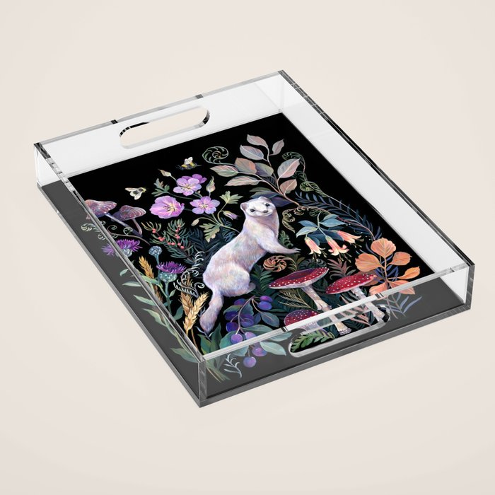 White Ermine Acrylic Tray Gallery Image 1
