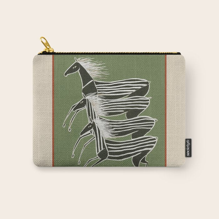 Horses in Stripes Carry All Pouch Gallery Image 1