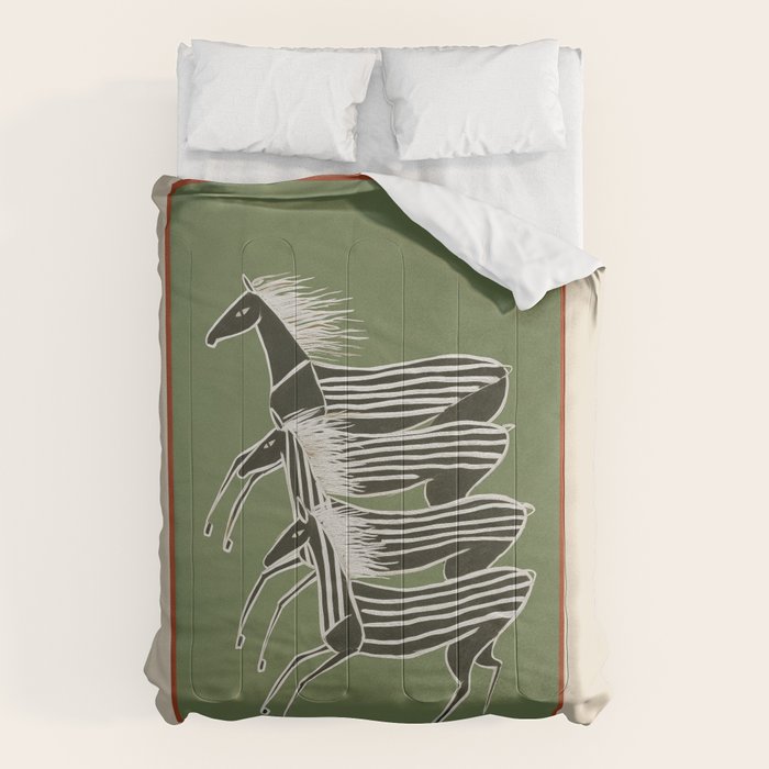 Horses in Stripes Comforter Gallery Image 1