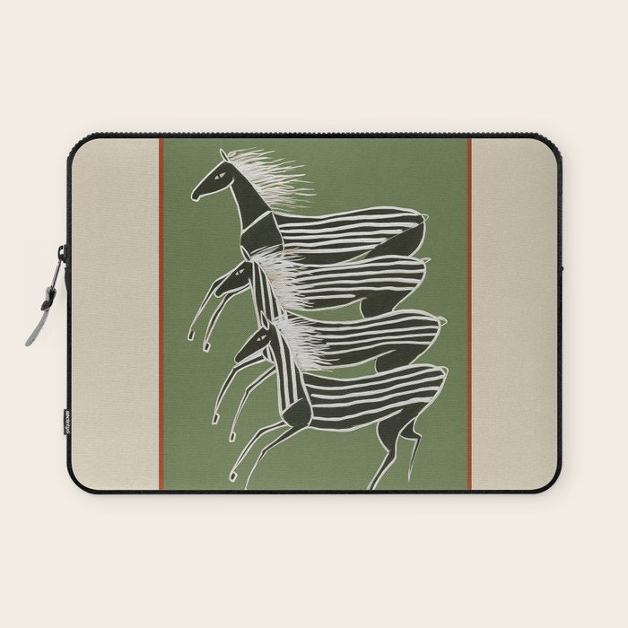 Horses in Stripes Laptop Sleeve Gallery Image 1