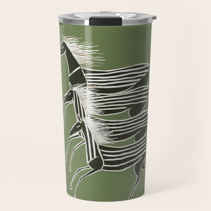 Horses in Stripes Travel Mug Gallery Image 1