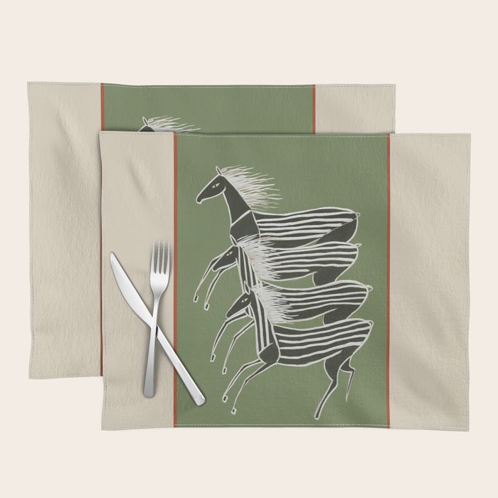 Horses in Stripes Placemat Gallery Image 1