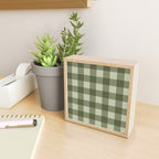 Gingham Plaid Pattern - Natural Green Mini Art Print Gallery Image 2