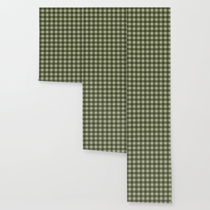 Gingham Plaid Pattern - Natural Green Wallpaper Gallery Image 3